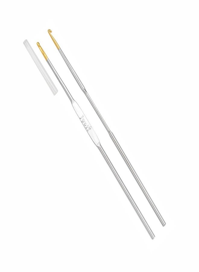 Jyoti Crochet Hook Steel (Gold Point) for Thread Work, Hand Knitted Sewing DIY Craft Weaving Needle, Ideal for Sweaters, Purses, Scarves, and Hats, # 15414 (Silver, 5"/12cm of Size 1/1.6mm) - 5 Pcs - Image 1